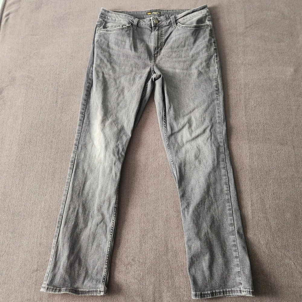 Lee Jeans Womens Size 12 Straight Leg Mid-Rise Regular Fit Grey